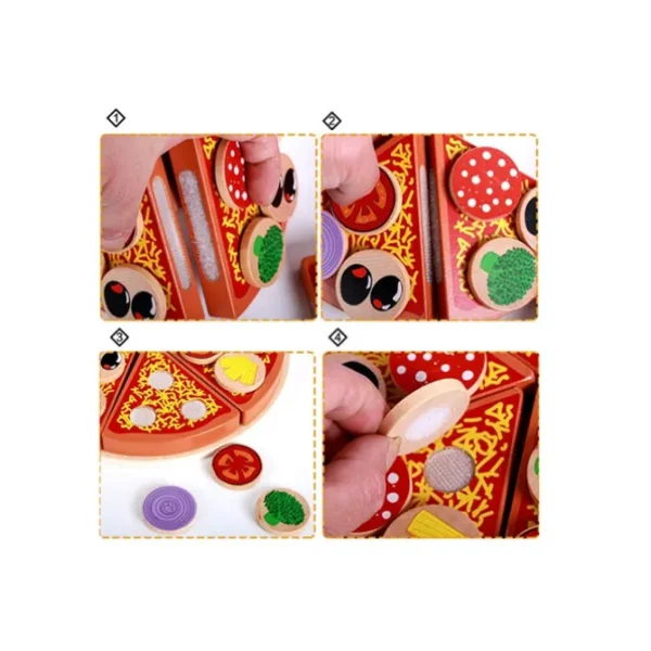 Wooden Pizza Play Set- Fine motor skills toys