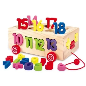 Wooden Pulling Toys Car Letters/Numbers/Shapes-Fine motor skills toys