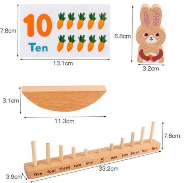 Wooden Rabbit Balance Counting- Mathematics toys