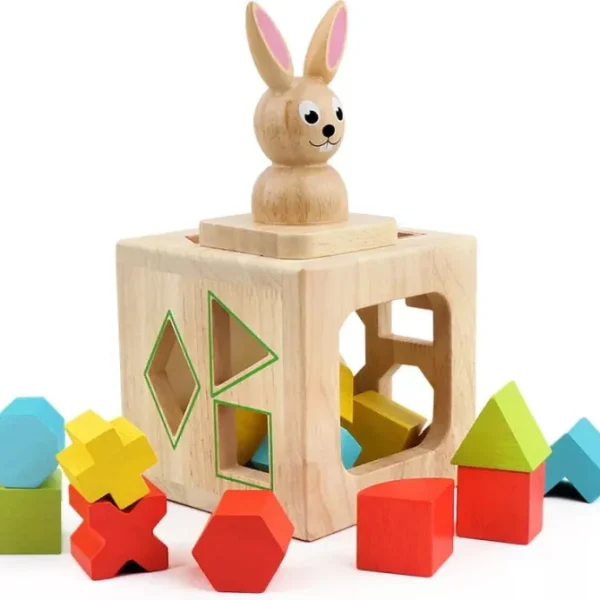 Wooden Rabbit Shape Box- Fine motor skills toys