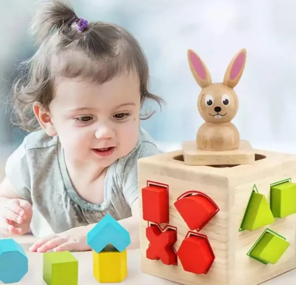 Wooden Rabbit Shape Box- Fine motor skills toys