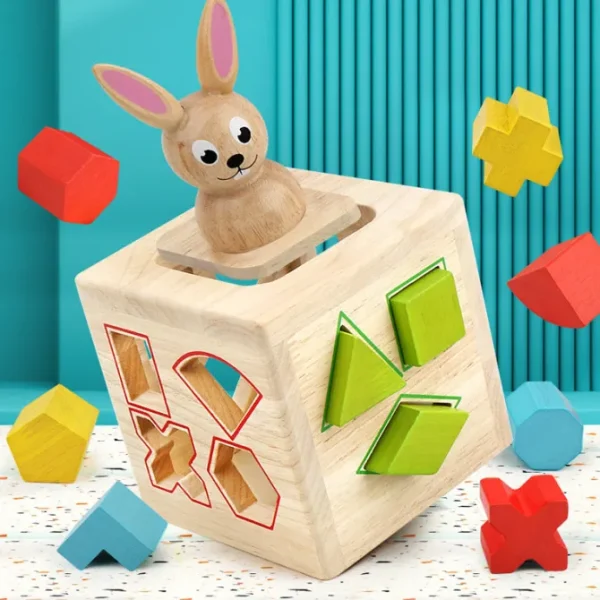 Wooden Rabbit Shape Box- Fine motor skills toys