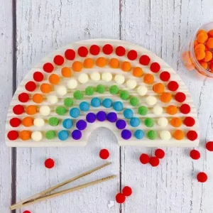 Wooden Rainbow Ball Board - Open Ended Toys