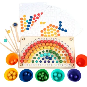 Wooden Rainbow Bead Board - Open Ended Toys