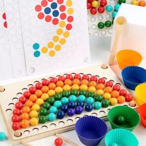 Wooden Rainbow Bead Board - Open Ended Toys