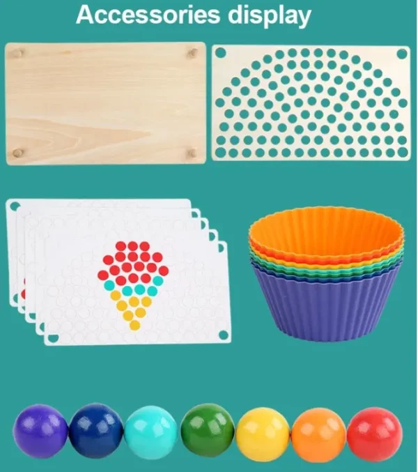 Wooden Rainbow Bead Board - Open Ended Toys