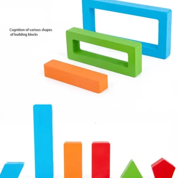 Wooden Rainbow Block Puzzle with Cards - Mathematics through imaginative play