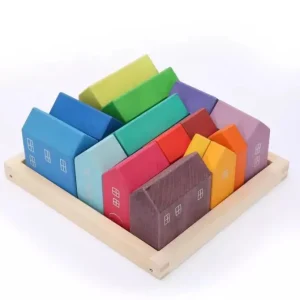 Wooden Rainbow Houses - Open ended wooden toys