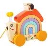 Wooden Rainbow Snail Tractor- Fine motor skills toys