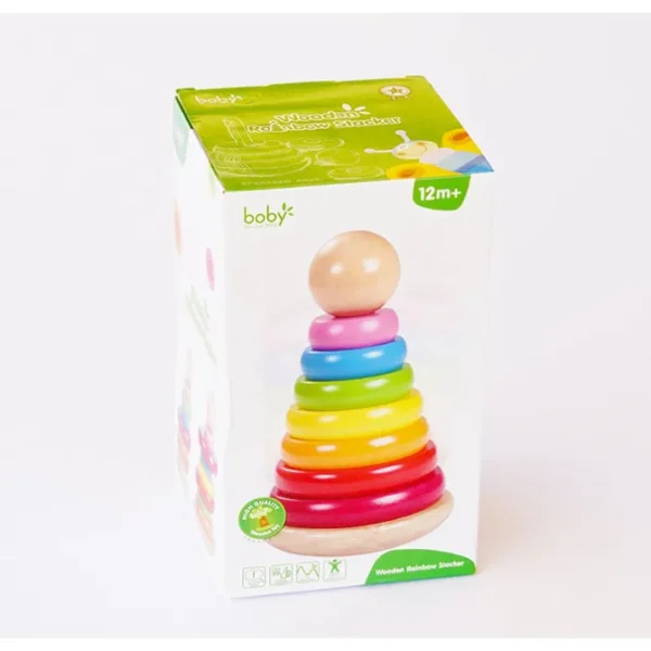 Wooden Rainbow Stacker- Fine motor skills toys