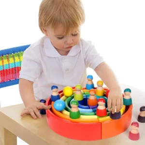 Wooden Rainbow Toys Set - Open endend play collection