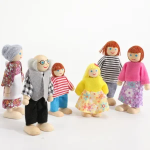 Wooden Role-Play Doll Family- Open ended wooden toys