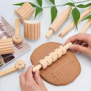 12 Wooden Rolling Pins - Fine motor skills toys