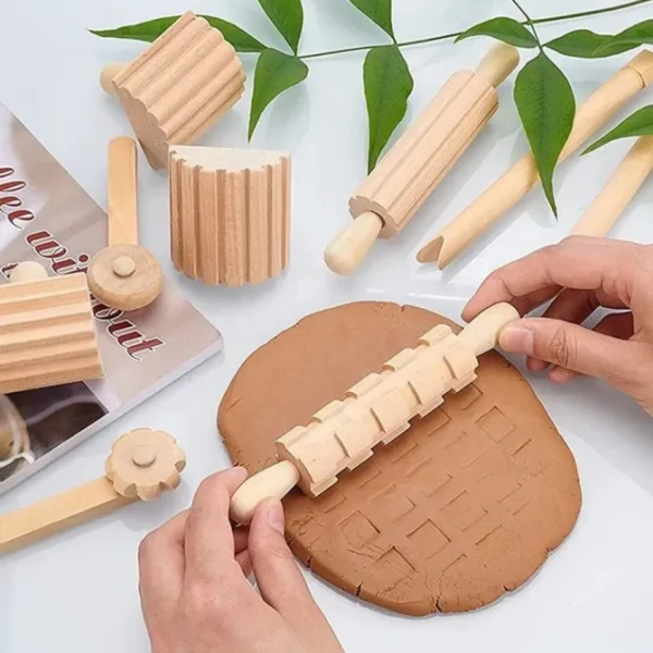 12 Wooden Rolling Pins - Fine motor skills toys