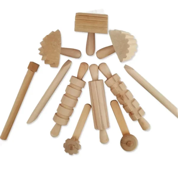 12 Wooden Rolling Pins - Fine motor skills toys