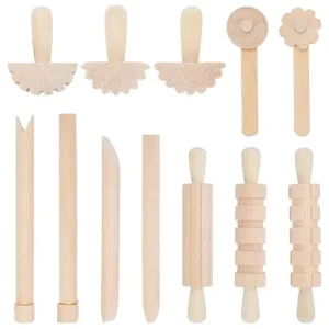 12 Wooden Rolling Pins - Fine motor skills toys