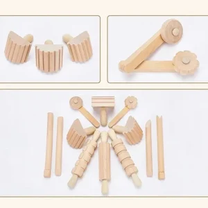 12 Wooden Rolling Pins - Fine motor skills toys