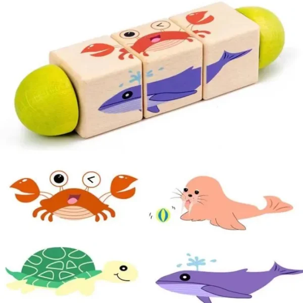 Wooden Rotating Animal Puzzle - Best Montessori Toys