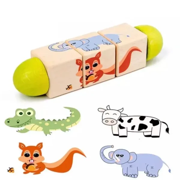 Wooden Rotating Animal Puzzle - Best Montessori Toys