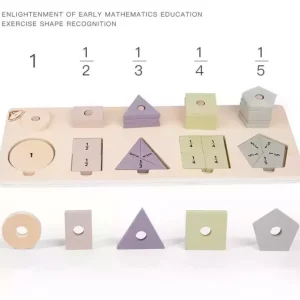 Wooden Shape Counting and Fraction Board- Mathematics toys