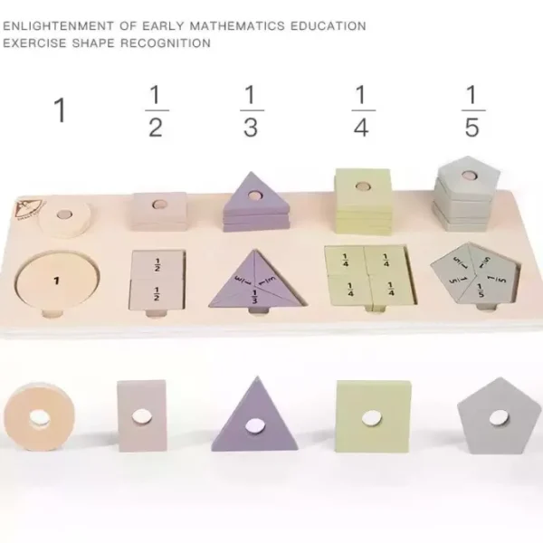 Wooden Shape Counting and Fraction Board- Mathematics toys