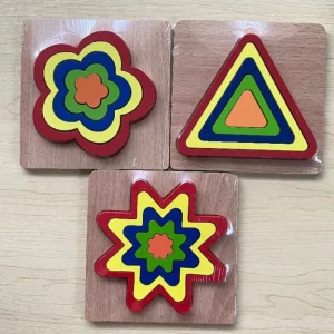 Wooden Shape Puzzles set of 3 - Best Wooden Open Ended Toys