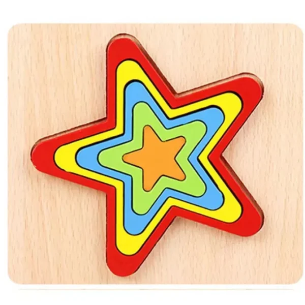 Wooden Shape Puzzles set of 3 - Best Wooden Open Ended Toys