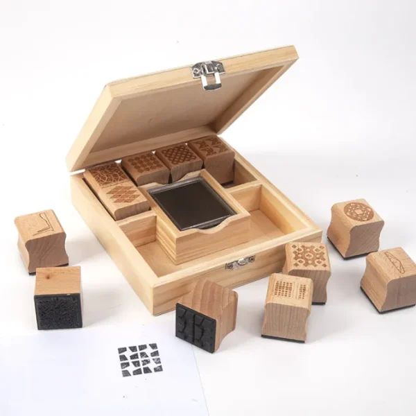 Wooden Stamp Set- Fine motor skills toys