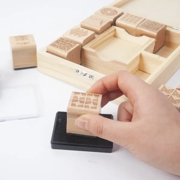 Wooden Stamp Set- Fine motor skills toys