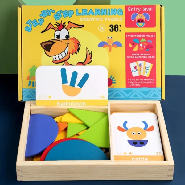 Wooden Step By Step Learning Creative Puzzle - Mathematics Educational Toys