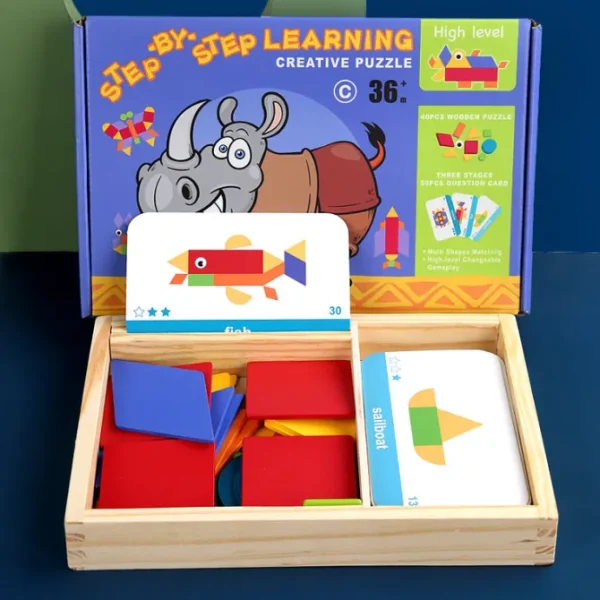 Wooden Step By Step Learning Creative Puzzle - Mathematics Educational Toys