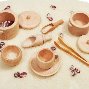 Wooden Tea and Utensil Set - Fine motor skills toys