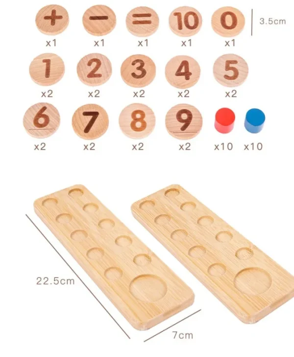 Wooden Ten Frame Unit Plus - Best Wooden Mathematical Toys