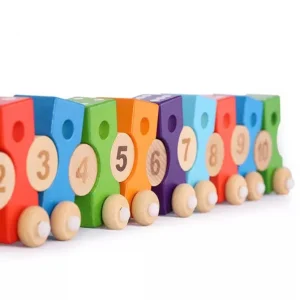 Wooden Thread String Number Train -Fine motor skills toys