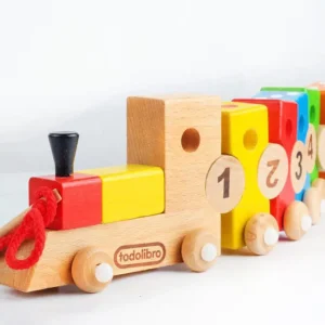 Wooden Thread String Number Train -Fine motor skills toys