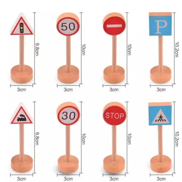 Wooden Traffic Safety Signs - Open ended wooden toys