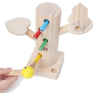 Wooden Tree and Catch Worms Game-Fine motor skills toys