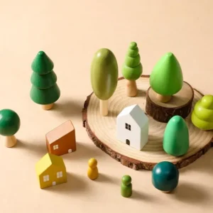 Wooden Tree, house , dinosaurs play set - Best Open Ended Play Toys