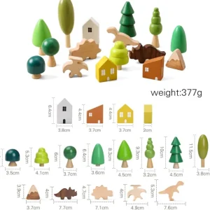 Wooden Tree, house , dinosaurs play set - Best Open Ended Play Toys