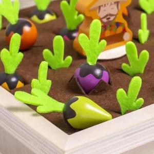 Wooden Vegetables Memory Game Colourful Radish Toy