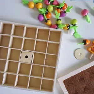 Wooden Vegetables Memory Game Colourful Radish Toy