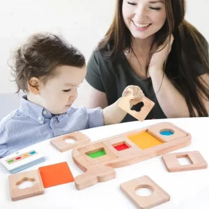 Wooden Whale Shape Colour Match Game-Mathematics toys