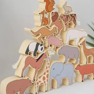 Wooden Wildlife Stacking-Open ended wooden toys