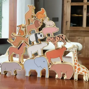 Wooden Wildlife Stacking-Open ended wooden toys