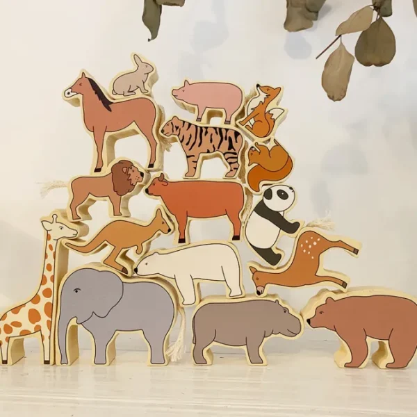 Wooden Wildlife Stacking-Open ended wooden toys