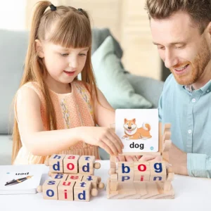 Wooden Word Cognitive Pairing - Best Open Ended Learning Toy