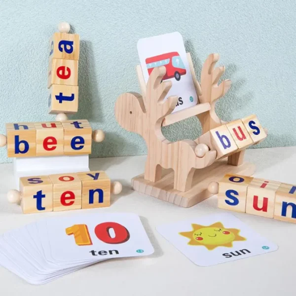 Wooden Word Cognitive Pairing - Best Open Ended Learning Toy