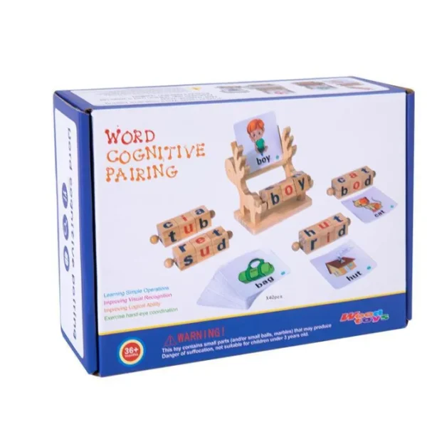 Wooden Word Cognitive Pairing - Best Open Ended Learning Toy