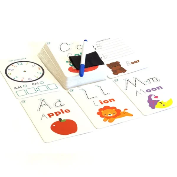 Write and Wipe Activity Cards Letters/Numbers-Fine motor skills toys