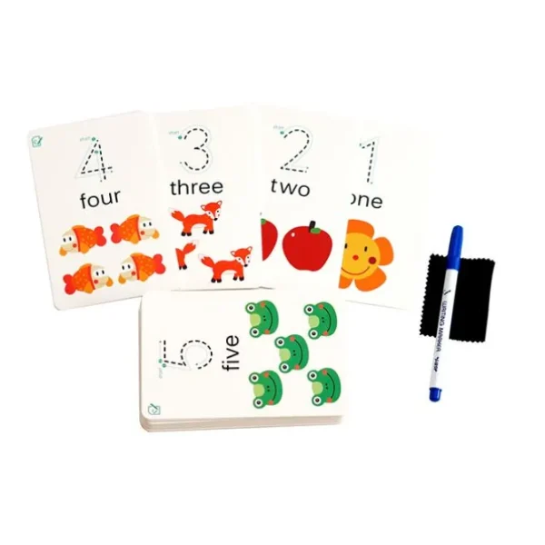 Write and Wipe Activity Cards Letters/Numbers-Fine motor skills toys